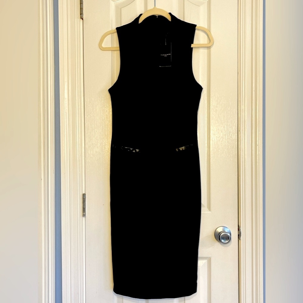 NWT Tahari ASL Black Sheath dress- Sz 8